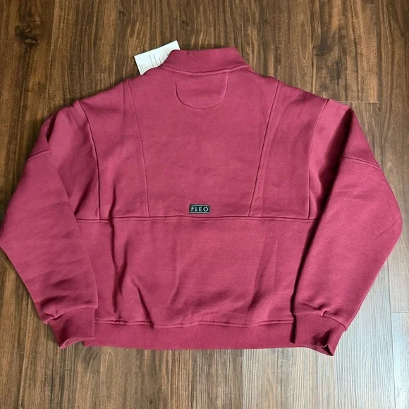 FLEO Recharge Half Zip, Hip Length, Maroon, S, NWT - Picture 2 of 4